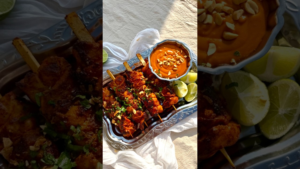 Kuřecí satay z grilu nebo horkovzdušné fritézy je rychlé a výborné jídlo