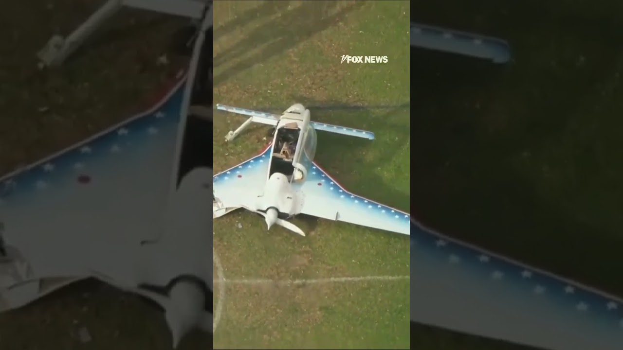 WATCH: Small plane makes emergency landing, injuring a pedestrian #shorts #usnews #planes