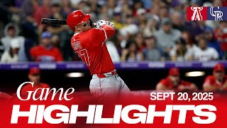 Angels vs. Rockies Game Highlights (9/20/25) | MLB Highlights