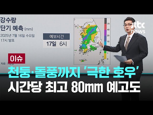 중부지방 최대 200㎜ 물폭탄 쏟아진다…“중대본 1단계 가동” [이슈PLAY] / JTBC News