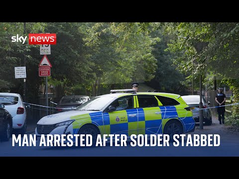 Soldier seriously injured in stabbing as man is arrested