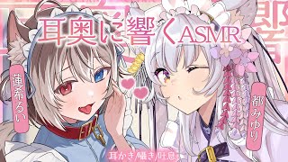 【#asmr / collab】挟まれあつあつASMRで💜ぐっすり睡眠導入【Vtuber 都みゆり】[Whisper/ear cleanin