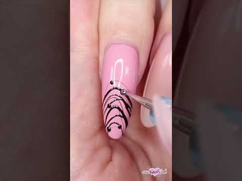 Spider Gel Nail Design 🕸️😍 #satisfying #art #nails