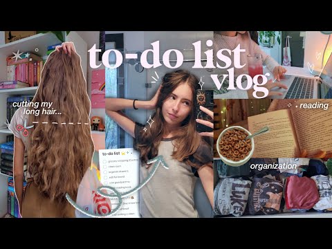 complete my TO-DO list with me! 🧋⭐️ cutting my long hair, bookstore, productive, cleaning, & more