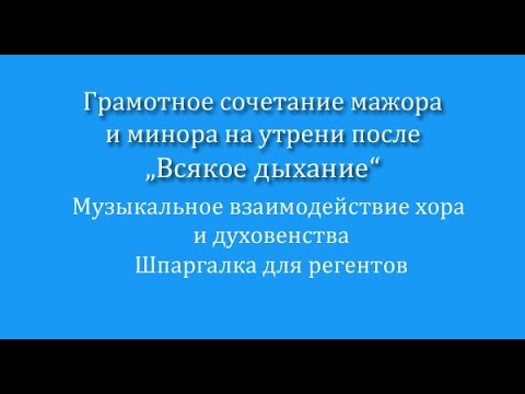 Сочетание мажора и минора на утрени на полиелее. Взаимодействие хора с духовенством.
