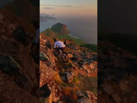 Epic sunset in Lofoten w/ @KilianBron on his kind of flow trail!
