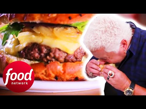 "That's Dynamite!" Guy Fieri Bites Into A Juicy Bison Burger  | Diners Drive-Ins & Dives