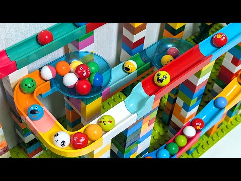 satisfying block coaster ☆ 2 elevators & 2 crane, winding snake road course