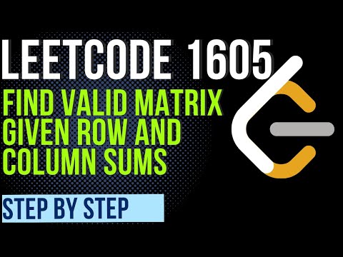 Find Valid Matrix Given Row and Column Sums - LeetCode 1605 - Java