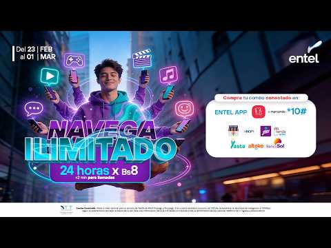 Un día completo de conexión por Bs 8