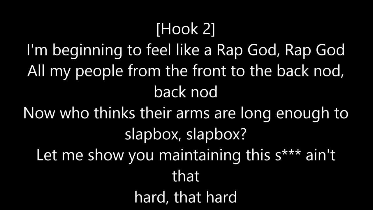 Eminem Rap God Lyrics CLEAN EDIT YouTube