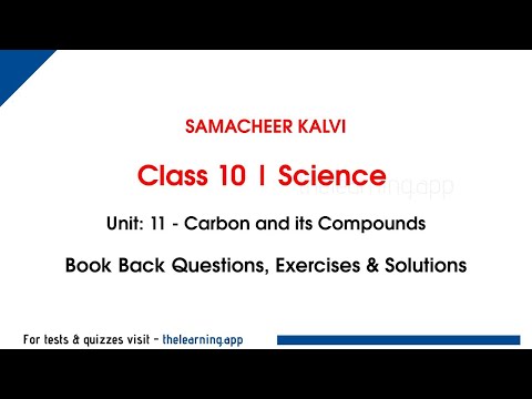 Carbon and its Compounds Exercises | Unit 11  | Class 10 |  Chemistry | Science | Samacheer Kalvi