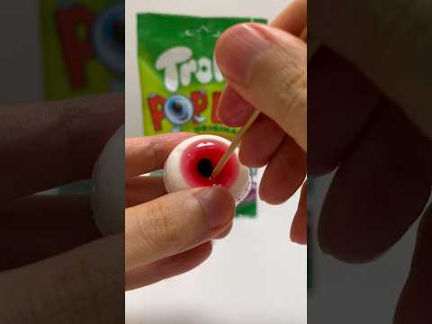 Skewered Eyeball Gummy Trolli Pop Eye Weird Halloween Gummy #shorts
