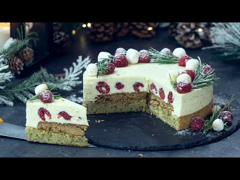 Christmas Cake - Pistachio Raspberry Lime Mousse Cake
