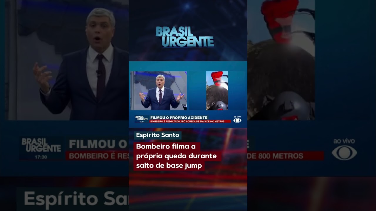 Bombeiro filma a própria queda em salto de base jump no ES e é resgatado com vida