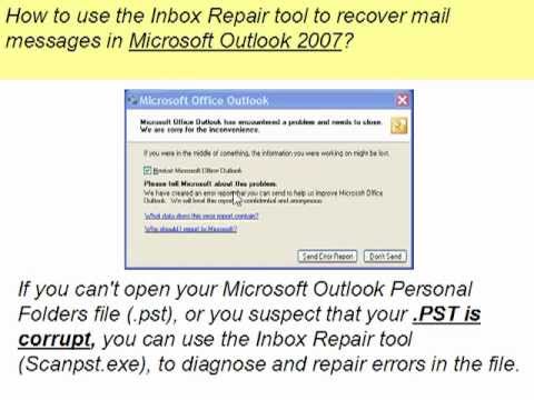 how to use microsoft office outlook 2007 inbox repair tool