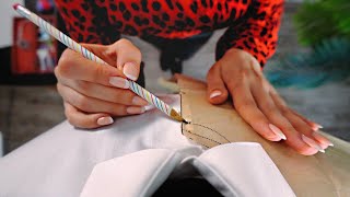 Gentlemen's Shirt Making ○ ASMR Whisper ○ Lint Roller, Drafting Patterns, Pencil, Buttons