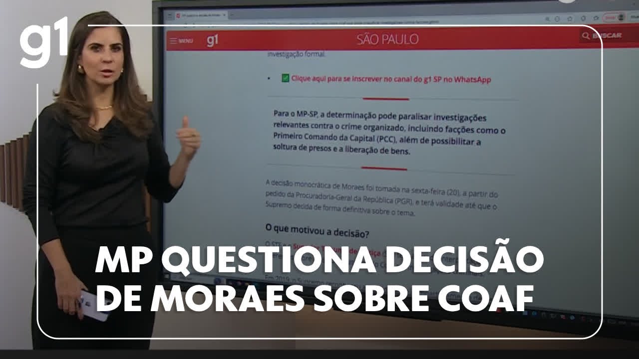 MP questiona decisão de Moraes sobre Coaf que pode prejudicar investigações contra facções