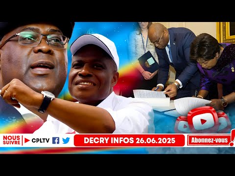 DECRY INFOS 26.6.25,ACCORD AUX USA, LE RWANDA JUBILE, FATSHI ROULE,LA RDC PLEURE.FAYULU,VIVE TRAITRE
