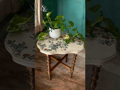 Charming Small Table Makeover | Rosy Nest Middy Transfer DIY By Redesign!