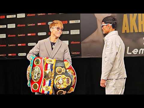 井上尚弥がムロジョン・アフマダリエフと対戦、最終記者会見でベルトを披露！