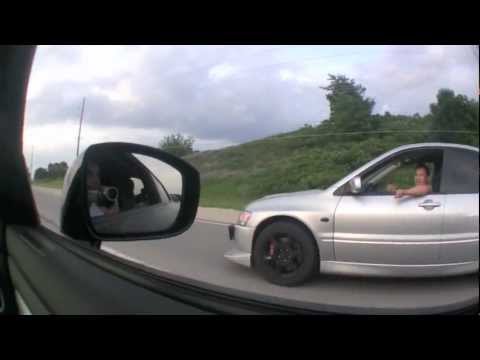 Lancer evo x vs nissan 370z #5