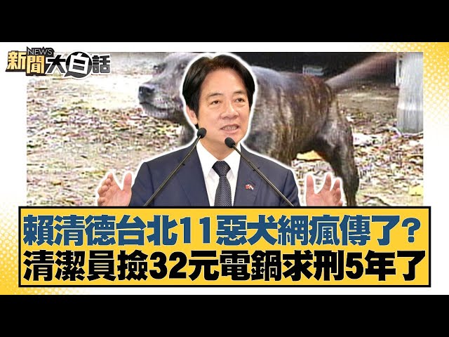 賴清德台北11惡犬網瘋傳了？清潔員撿32元電鍋求刑5年了【#新聞大白話】20250705-9｜#邱毅 #何景榮 #施正鋒