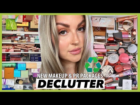 DECLUTTER MY PR PACKAGES & NEW MAKEUP WITH ME ? organising & big giveaway!