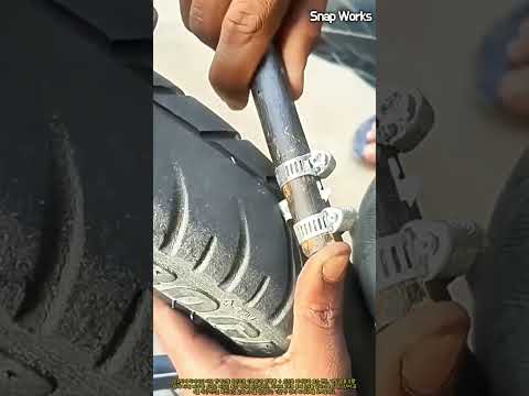 파이프와 호스 밴드로 제작한 휴대용 타이어 마모 측정 기술 #worker #process #workshop #garage #inspection