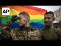 LGBT soldiers in Ukraine hope their service is changing attitudes as they rally for legal rights