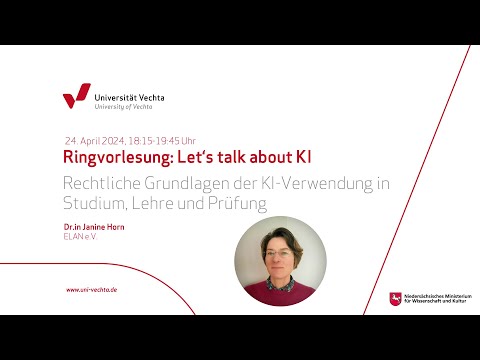 „Rechtliche Grundlagen der KI Verwendung“ im Studium |  Let’s talk about KI mit Dr.in Janine Horn