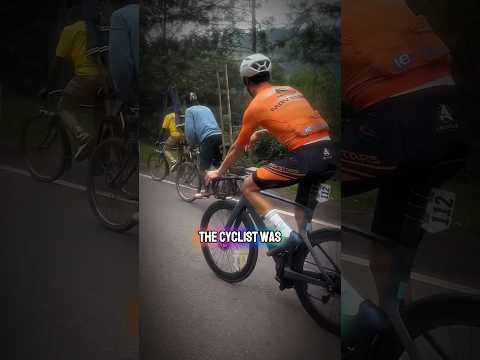 This cyclist was made curious by the local residents' bicycles