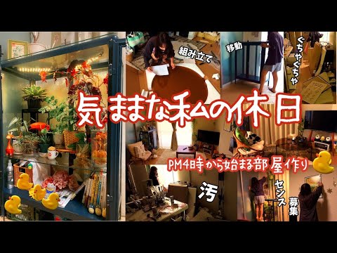 生活感丸出しの部屋から脱したい独身女のとある休日の過ごし方🍁｜リビングの模様替えと整理整頓｜家具の組み立て｜秋冬仕度🍂｜Amazon購入品｜日常vlog