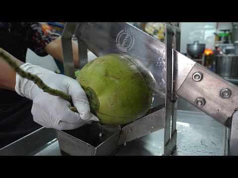 신기한 코코넛 과육 아이스크림, 젤리 만들기 / amazing coconut ice cream, jelly making - thai street food