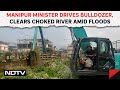 Manipur Floods Latest | Manipur Minister Drives Bulldozer, Clears Choked River Amid Floods