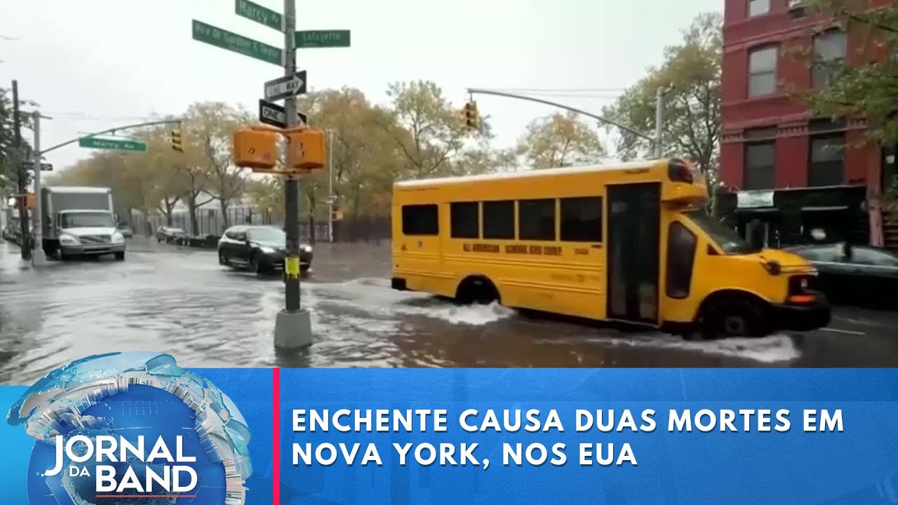 Enchente causa duas mortes em Nova York nos EUA  TV Online Enchente causa duas mortes em Nova York nos EUA