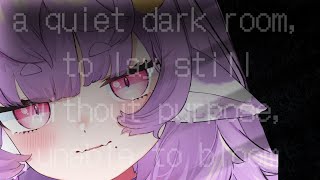 in a dark room relaxing