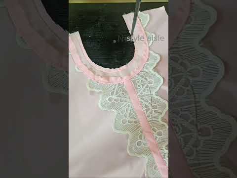 beautiful neck design with lace #neck#beautiful#stitching#youtubeshorts#shortsvideo#viralshorts#diy