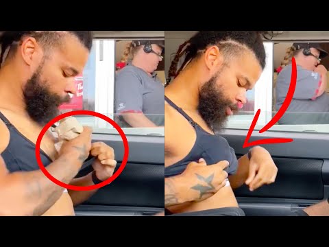 STUFFING HIS BRA IN A DRIVE THRU | FUNNY VIDEOS