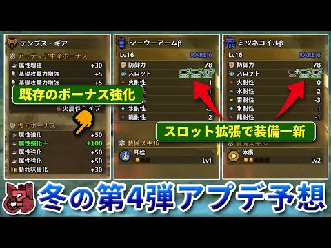 【予想】第4弾アプデの『アーティアガチャ・防具限界突破』で装備構成はどう変わるのか?【モンハンワイルズ】