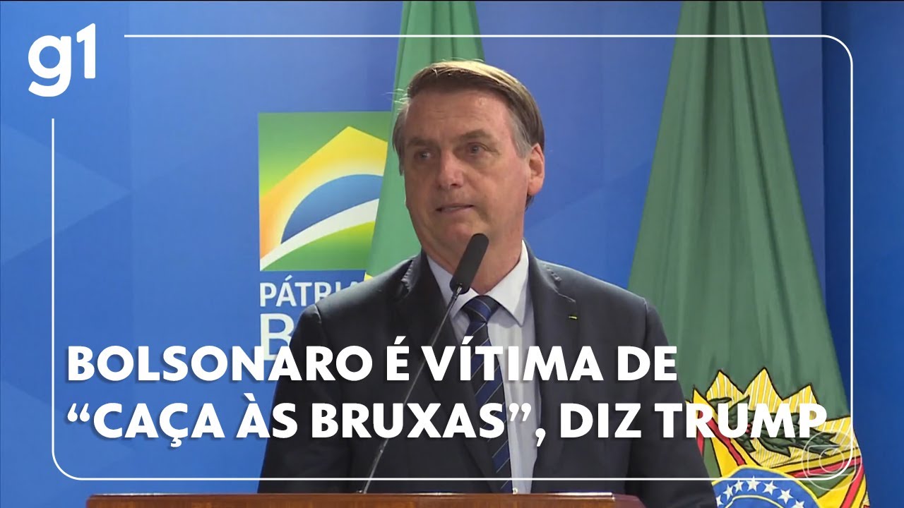 Bolsonaro é vítima de caça às bruxas diz Trump nas redes sociais