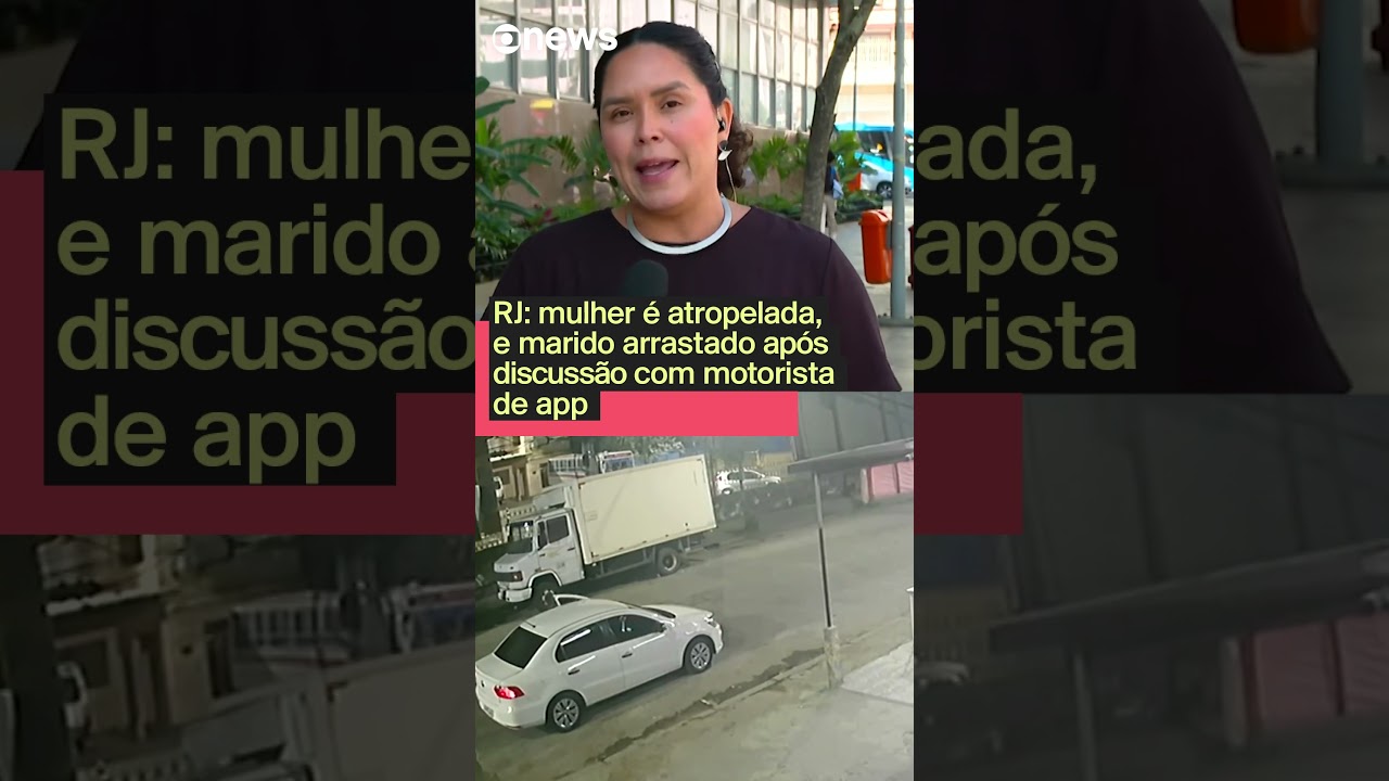 RJ mulher é atropelada e marido arrastado após discussão com motorista de app