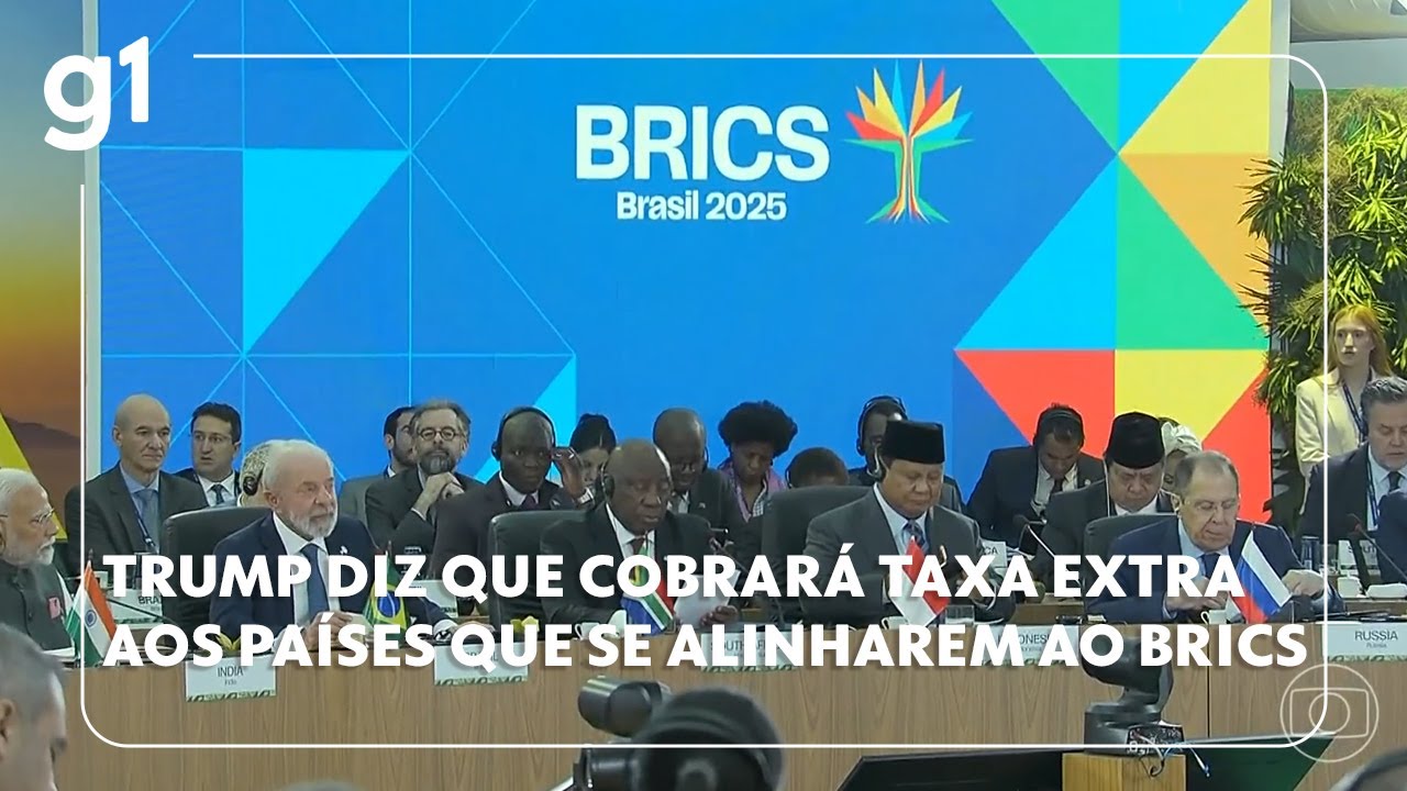 Trump diz que cobrará uma taxa extra aos países que se alinharem com o Brics