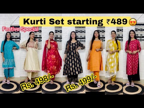 Trending Festive Kurti Haul | Kurti set starting from 489 rs | Affordable & Stylish