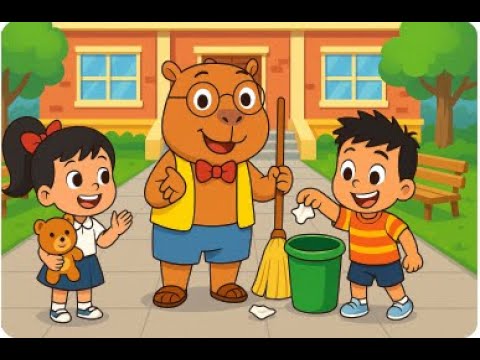 Sân Trường Sạch Đẹp – Hoạt Hình Vui Nhộn Cho Bé - Capybara Vui Nhộn Tập 5