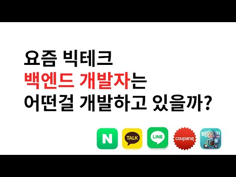 요즘 빅테크 백엔드 개발자는 어떤걸 개발하고 있을까?