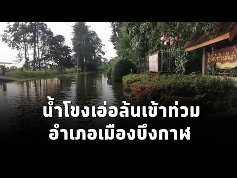 สวท.บึงกาฬ นำสำรวจสถานการณ์น้ำโขงเอ่อล้น​ ด้านหน้าวัด​ป่าบ้านพันลำ ต.วิศิษฐ์ อำเภอเมืองบึงกาฬ​