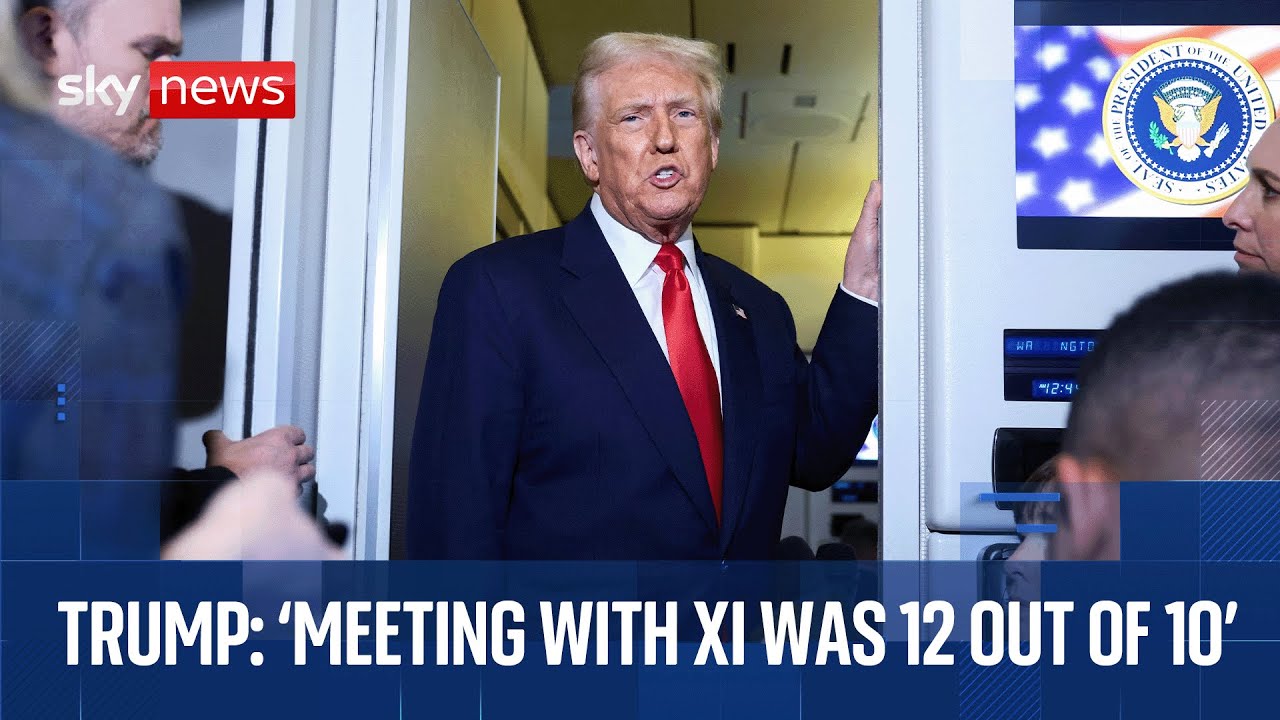 Trump reacts to Xi meeting as he speaks onboard Air Force One