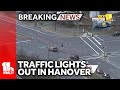 Traffic lights out for miles in Hanover