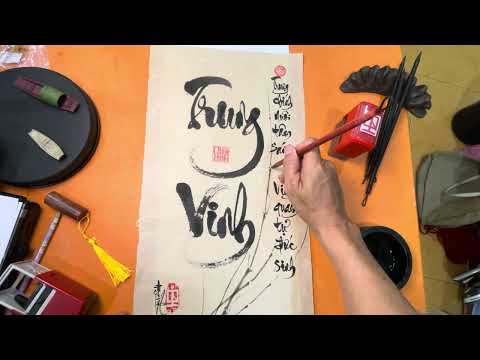 Vẽ minh hoạ cho tranh thư pháp